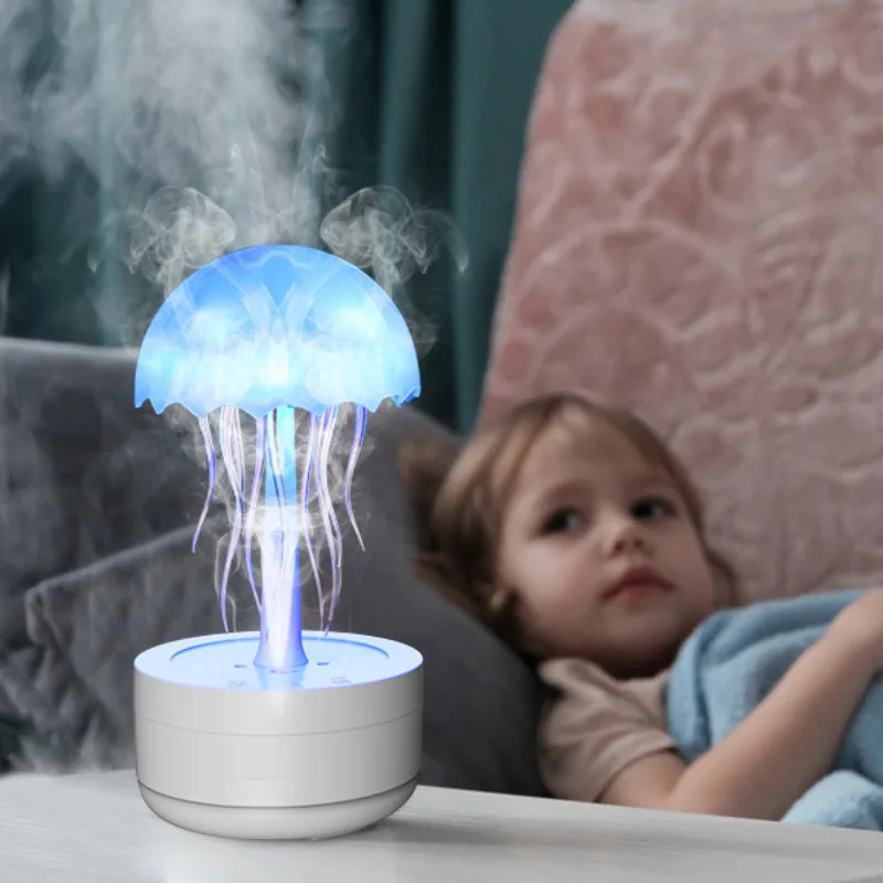 Jellyfish Humidifier & Aroma Diffuser creating relaxing mist and ambient lighting