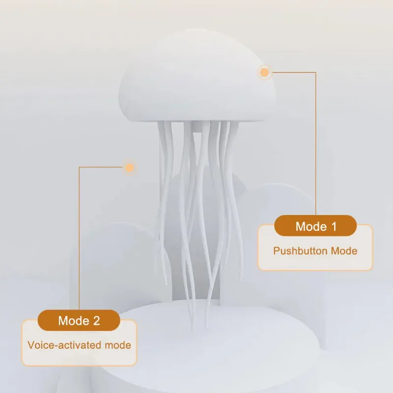 Voice-Controlled Jellyfish Lamp with floating tentacles and colorful gradient light