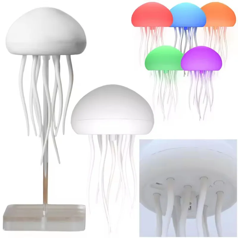 Voice-Controlled Jellyfish Lamp with floating tentacles and colorful gradient light